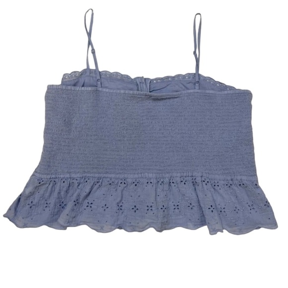 Aerie Periwinkle Eyelet Adjustable Spaghetti Strap Tank Crop Top XXL - Picture 7 of 7